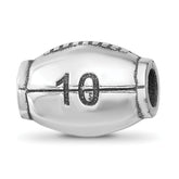 Sterling Silver Reflection Personalized Football Bead