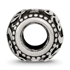 Sterling Silver Reflections Oxidized Personalized Monogram Bead