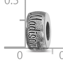 Sterling Silver Reflections Oxidized Personalized Bead