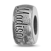 Sterling Silver Reflections Oxidized Personalized Bead