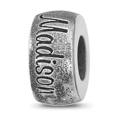 Sterling Silver Reflections Oxidized Personalized Bead