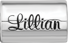 Sterling Silver Reflection Personalized Cylinder Bead