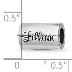 Sterling Silver Reflection Personalized Cylinder Bead