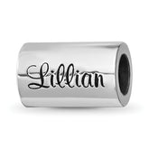 Sterling Silver Reflection Personalized Cylinder Bead