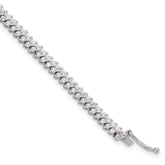 Sterling Shimmer Sterling Silver Rhodium-plated CZ 174 Stone 7 inch Bracelet