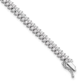 Sterling Shimmer Sterling Silver Rhodium-plated CZ 138 Stone 7 inch Bracelet