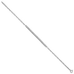 Sterling Shimmer Sterling Silver Rhodium-plated CZ 23 Stone 7 inch Paperclip Link Bracelet