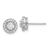 Sterling Shimmer Sterling Silver Rhodium-plated CZ 34 Stone Round Post Earrings