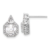 Sterling Shimmer Sterling Silver Rhodium-plated CZ 38 Stone Teardrop Post Earrings