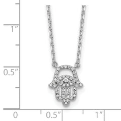 Sterling Shimmer Sterling Silver Rhodium-plated CZ 45 Stone 16 inch with 2 inch extender Chamseh Necklace