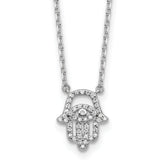 Sterling Shimmer Sterling Silver Rhodium-plated CZ 45 Stone 16 inch with 2 inch extender Chamseh Necklace