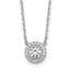 Sterling Shimmer Sterling Silver Rhodium-plated CZ 19 Stone 16 inch with 2 inch extender Round Necklace