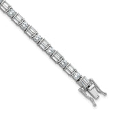 Sterling Shimmer Sterling Silver Rhodium-plated CZ 59 Stone 7.25 inch Bracelet