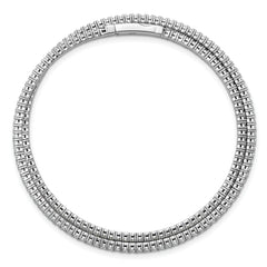 Sterling Shimmer Sterling Silver Rhodium-plated 1.75mm CZ 192 Stone Wrap Bracelet