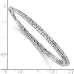 Sterling Shimmer Sterling Silver Rhodium-plated 1.75mm CZ 192 Stone Wrap Bracelet