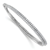 Sterling Shimmer Sterling Silver Rhodium-plated 1.75mm CZ 192 Stone Wrap Bracelet
