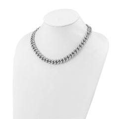 Sterling Shimmer Sterling Silver Rhodium-plated CZ 1300 Stone Curb Link 18 inch Necklace