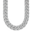 Sterling Silver Rhodium-Plated Curb Chain Necklace 12mm