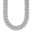 Sterling Silver Rhodium-Plated Curb Chain Necklace 12mm - Sophia Jewelers