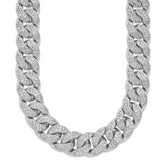 Sterling Shimmer Sterling Silver Rhodium-plated CZ 1850 Stone Curb Link 26 inch Necklace