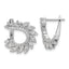 Cubic Zirconia Stone Leaf Stud Earrings in Sterling Silver, 0.9mm Hinged - Sophia Jewelers