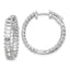 Cubic Zirconia 46-Stone Out Hoop Earrings in Sterling Silver, 25mm Hinged - Sophia Jewelers