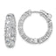 Cubic Zirconia 22-Stone Out Hoop Earrings in Sterling Silver, 23mm Hinged - Sophia Jewelers
