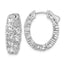 Oval Cubic Zirconia 18-Stone Out Hoop Earrings in Sterling Silver, 23mm Hinged - Sophia Jewelers