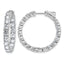 Cubic Zirconia 34-Stone Out Hoop Earrings in Sterling Silver, 30mm Hinged - Sophia Jewelers