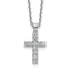 Cubic Zirconia 11-Stone Cross Necklace in Sterling Silver with Extender, 16 Inch - Sophia Jewelers