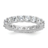 Sterling Shimmer Sterling Silver Rhodium-plated 3.5mm CZ 20 Stone Eternity Band