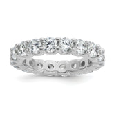 Sterling Shimmer Sterling Silver Rhodium-plated 3.75mm CZ 20 Stone Eternity Band