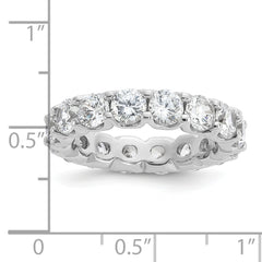 Sterling Shimmer Sterling Silver Rhodium-plated 4.25mm CZ 17 Stone Eternity Band