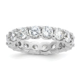 Sterling Shimmer Sterling Silver Rhodium-plated 4.25mm CZ 17 Stone Eternity Band