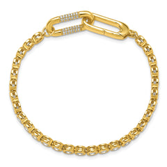 Sterling Shimmer Sterling Silver Gold-tone Flash Gold-plated CZ 113 Stone 7 inch Bracelet