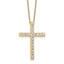 Sterling Shimmer Sterling Silver Gold-tone Flash Gold-plated 2.3mm CZ 21 Stone Cross 16 inch with 2 inch Extension Necklace