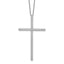 Cubic Zirconia 50-Stone Cross Necklace in Sterling Silver with Extender, 16 Inch - Sophia Jewelers