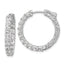 Cubic Zirconia 32-Stone Out Hoop Earrings in Sterling Silver, 26mm Hinged - Sophia Jewelers