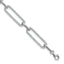Cubic Zirconia Paper Clip Link Chain Bracelet in Sterling Silver, 4.6mm, 6.5 Inch - Sophia Jewelers