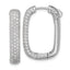 Cubic Zirconia Stone Rectangle Hoop Earrings in Sterling Silver, 25mm Hinged - Sophia Jewelers
