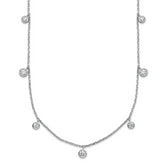 Sterling Shimmer Sterling Silver Rhodium-plated CZ 9 Stone 9 Station 16 inch with 2 inch Extension Necklace