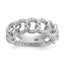 Sterling Shimmer Sterling Silver Rhodium-Plated CZ 30 Stone Link Circles Ring - Sophia Jewelers
