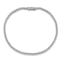 Sterling Shimmer Sterling Silver Rhodium-plated Bezel Set 1.7mm CZ 61 Stone 8 inch Bracelet