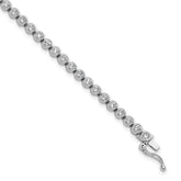Sterling Shimmer Sterling Silver Rhodium-plated Bezel Set 2.3mm CZ 48 Stone 7 inch Bracelet