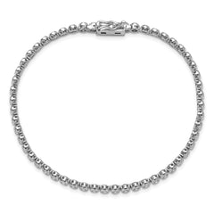 Sterling Shimmer Sterling Silver Rhodium-plated Bezel Set 2.3mm CZ 55 Stone 8 inch Bracelet