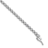 Sterling Shimmer Sterling Silver Rhodium-plated Bezel Set 2.5mm CZ 55 Stone 8 inch Bracelet