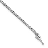 Sterling Shimmer Sterling Silver Rhodium-plated 1.5mm CZ 109 Stone 8 inch Bracelet