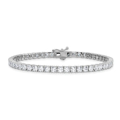 Sterling Shimmer Sterling Silver Rhodium-plated 3.5mm CZ 54 Stone 8 inch Bracelet