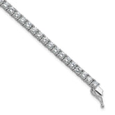 Sterling Shimmer Sterling Silver Rhodium-plated 3.5mm CZ 54 Stone 8 inch Bracelet