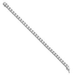 Sterling Shimmer Sterling Silver Rhodium-plated 5mm CZ 34 Stone 7 inch Bracelet